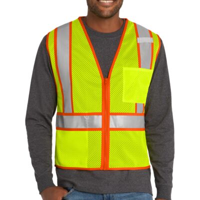 Ansi 107 Class 2 Mesh Zippered Two Tone Vest Thumbnail